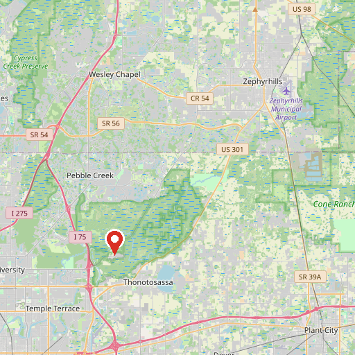 Map of our Wesley Chapel FL lawn care service area